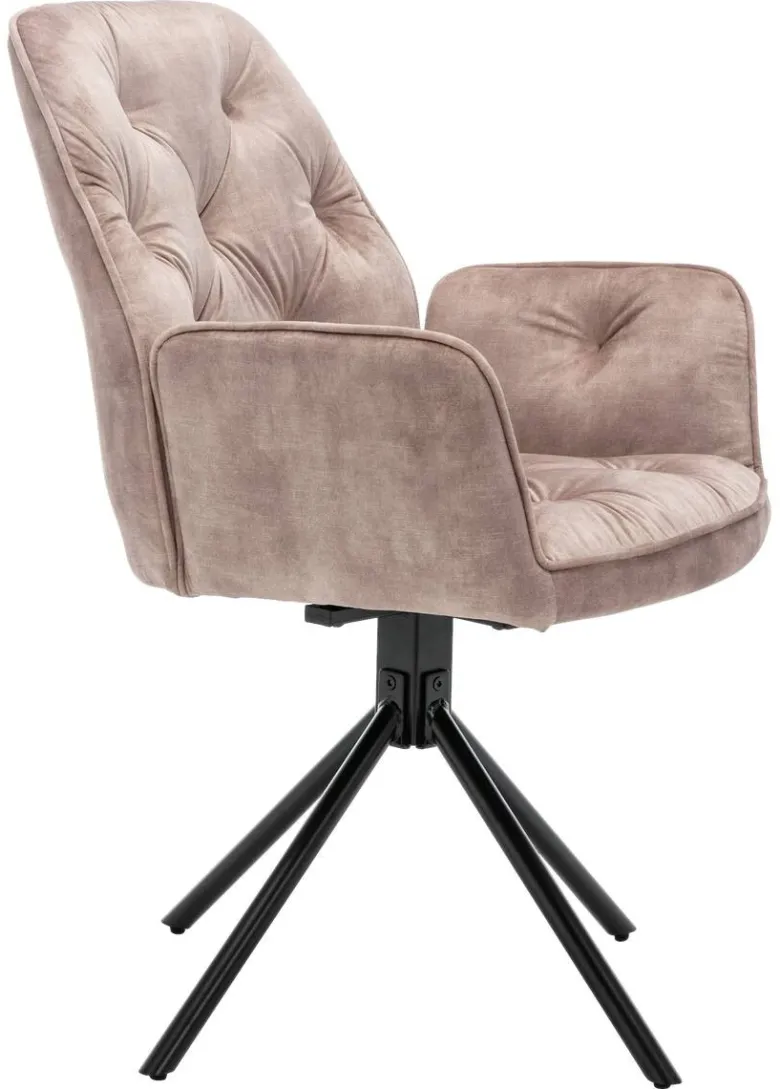 byLIVING Sessel SARINA 2er-Set beige Vintage Samt Metall B/H/T: ca. 59,5x89x62 cm