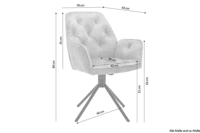 byLIVING Sessel SARINA 2er-Set beige Vintage Samt Metall B/H/T: ca. 59,5x89x62 cm