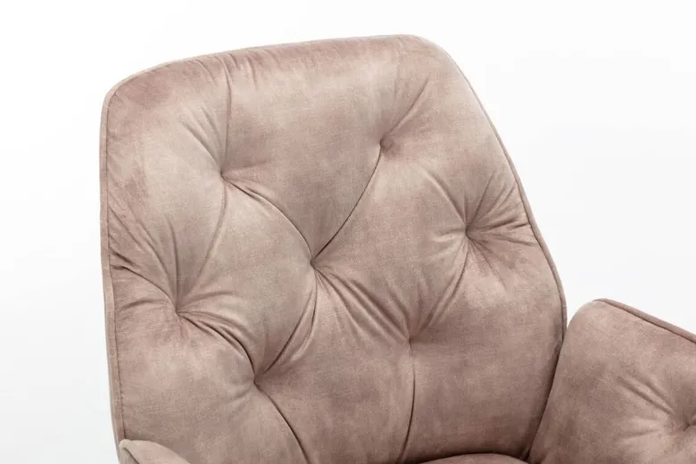byLIVING Sessel SARINA 2er-Set beige Vintage Samt Metall B/H/T: ca. 59,5x89x62 cm