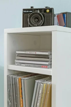 CD Regal weiß B/H/T: ca. 21x90x20 cm