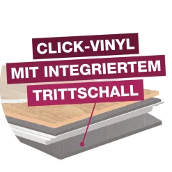 Check One Click-Vinylboden Glehner ca. 2,341 m² im Paket B/L: ca. 47x83 cm pro Paket