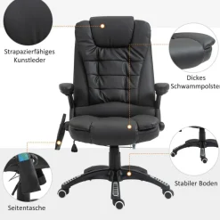 Chefsessel A2-0055 schwarz PVC Kunstleder
