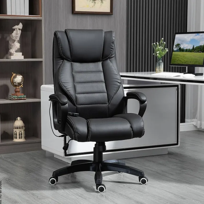 Chefsessel 921-321 schwarz Kunstleder Nylon Kunststoff