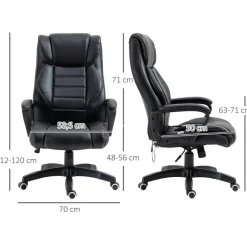 Chefsessel 921-321 schwarz Kunstleder Nylon Kunststoff