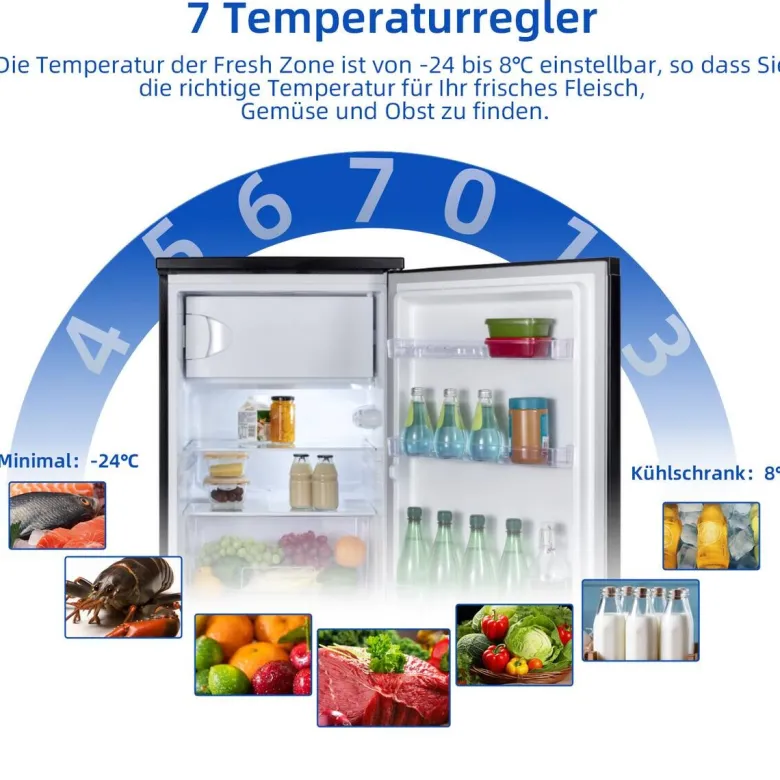 CHiQ Stand-Kühlschrank CKS110CBPO dark Inox B/H/T: ca. 54,9x84,5x55,6 cm