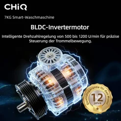 CHiQ Waschmaschine FL70121M3XWGAPO weiß B/H/T: ca. 60x84,7x46,5 cm ca. 70 kg