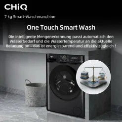 CHiQ Waschmaschine PW73863B schwarz B/H/T: ca. 60x85x46,5 cm ca. 7 kg
