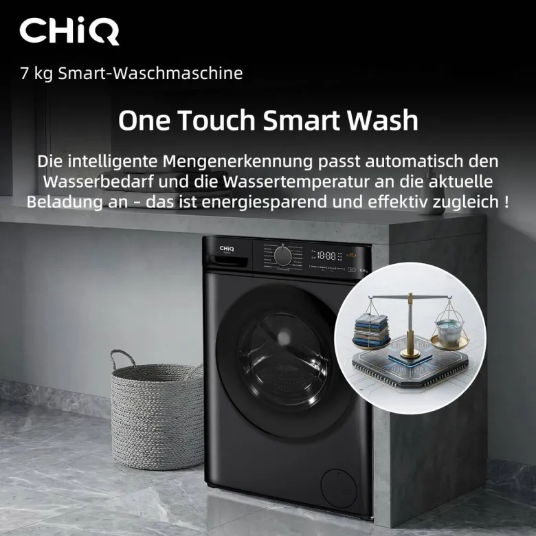 CHiQ Waschmaschine PW73863B schwarz B/H/T: ca. 60x85x46,5 cm ca. 7 kg