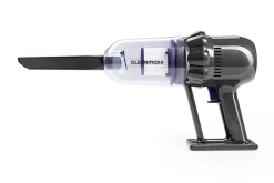 CLEANmaxx Akku-Hand-&-Bodenstaubsauger grau lila B/H/L: ca. 17,5x24,5x36 cm