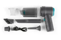 CLEANmaxx Akku-Handstaubsauger blau grau B/H/L: ca. 6,5x11,5x16 cm