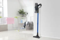 CLEANmaxx Akku-Staubsauger blau grau B/H/L: ca. 18,1x24,5x39,5 cm