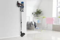 CLEANmaxx Handstaubsauger grau blau Metall Kunststoff B/H/L: ca. 110x22x26 cm