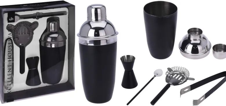 Cocktailset schwarz Edelstahl