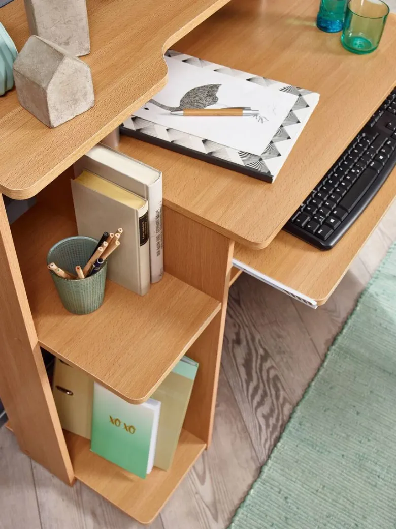 Computertisch buche Nachbildung B/H/T: ca. 94x90,5x48,5 cm
