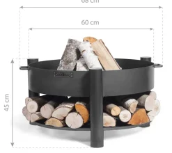 CookKing Feuerschale Montana 60 schwarz Stahl B/H/T: ca. 68x45x68 cm