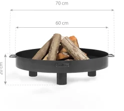 CookKing Feuerschale Tunis 60 schwarz Stahl B/H/T: ca. 60x20x60 cm