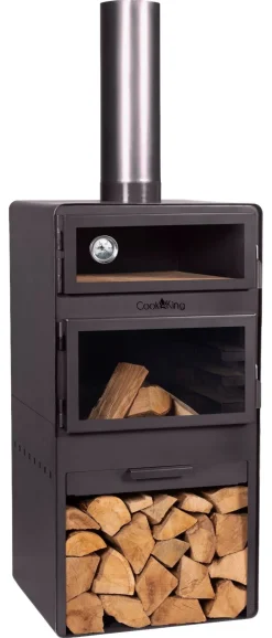CookKing Terrassenofen Vento Plus schwarz Stahl B/H/L: ca. 50x150x50 cm