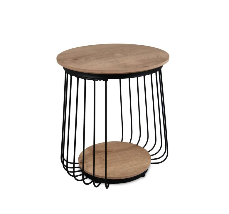 Couchtisch Arkali, 2er-Set Eiche Artisan Nachbildung H/D: ca. 50x50 cm