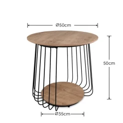 Couchtisch Arkali, 2er-Set Eiche Artisan Nachbildung H/D: ca. 50x50 cm
