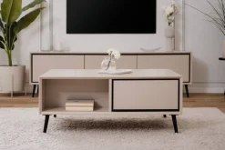 Couchtisch Arona sand schwarz B/H/T: ca. 94x40x55 cm