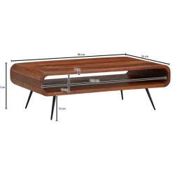 Couchtisch braun B/H/T: ca. 55x30x90 cm