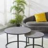 Couchtisch C680G-Couple grau schwarz B/H: ca. 70x45 cm