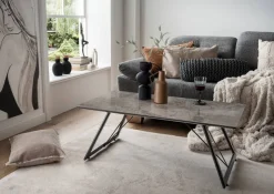Couchtisch Chloe grau Keramik Hochglanz Nachbildung B/H/T: ca. 110x42x60 cm