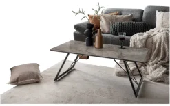 Couchtisch Chloe grau Keramik Hochglanz Nachbildung B/H/T: ca. 110x42x60 cm