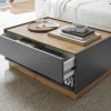 Couchtisch City Eiche Wotan Nachbildung anthrazit B/H/T: ca. 90x38x60 cm
