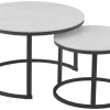 Couchtisch C680W-Couple weiß schwarz B/H: ca. 70x45 cm