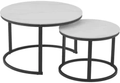 Couchtisch C680W-Couple weiß schwarz B/H: ca. 70x45 cm