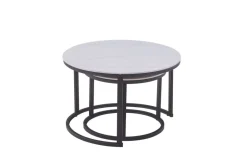Couchtisch C680W-Couple weiß schwarz B/H: ca. 70x45 cm