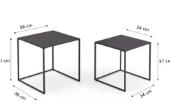Couchtisch 2er Set schwarz B/H/T: ca. 38x41x38 cm