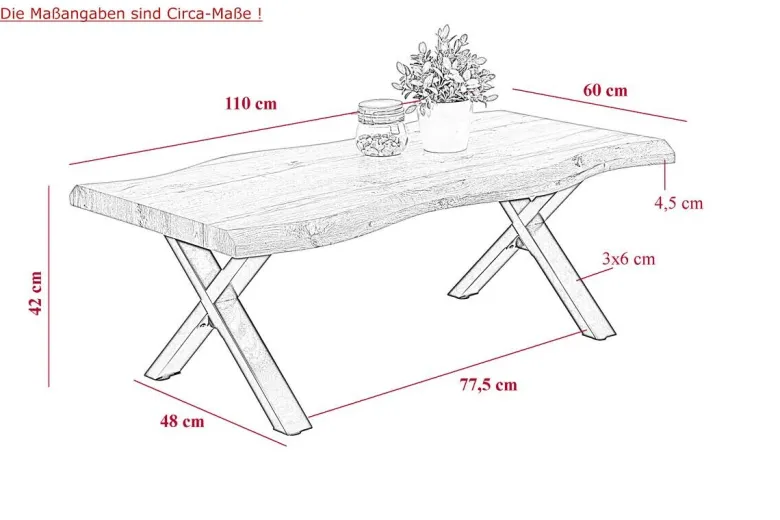 Couchtisch Gerd Eiche B/H/T: ca. 110x42x60 cm