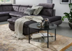Couchtisch Granada V glasklar schwarz lackiert B/H/T: ca. 75x45x75 cm
