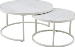 Couchtisch Ille beige Marmoroptik B/H: ca. 80x41 cm