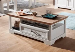 Couchtisch Jasmin Eiche Artisan Nachbildung weiß Pinie Nachbildung B/H/T: ca. 120x45x67 cm