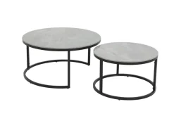 Couchtisch Luis grau Marmor dunkel Hochglanz Optik