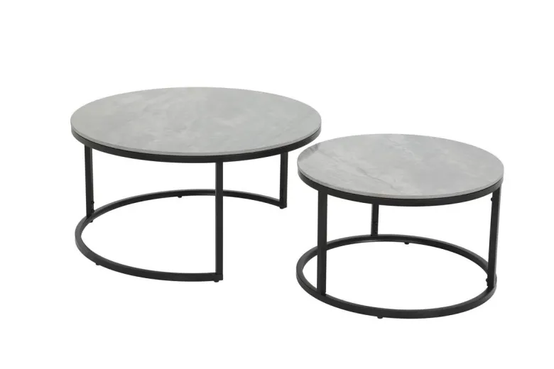Couchtisch Luis grau Marmor dunkel Hochglanz Optik