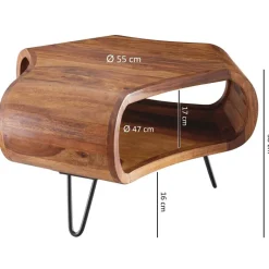 Couchtisch natur schwarz B/H/T: ca. 55x38x55 cm