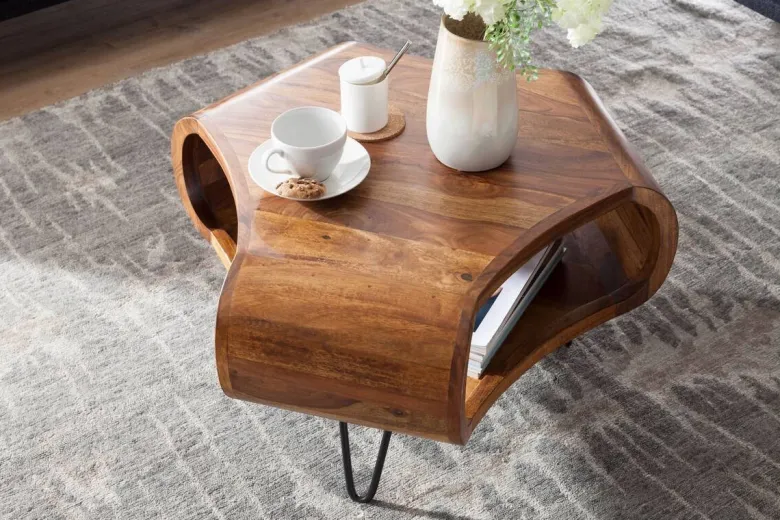 Couchtisch natur schwarz B/H/T: ca. 55x38x55 cm