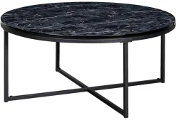Couchtisch schwarz Marmor Optik schwarz B/H/T: ca. 80x35x80 cm