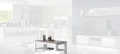 Couchtisch weiß Hochglanz Eiche Nelson Nachbildung B/H/T: ca. 110x45x60 cm