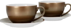 CreaTable Cappucinotassenset Golden Days gold Steinzeug 4 tlg.