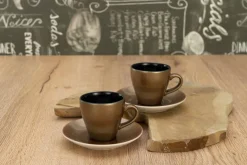 CreaTable Espressotassenset Golden Days gold Steinzeug 4 tlg.