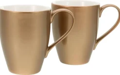 CreaTable Kaffeebecherset Golden Days gold Steinzeug 2 tlg.