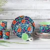 CreaTable Kombiservice Folklore blau Steinzeug 16 tlg.