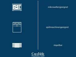 CreaTable Kombiservice Folklore blau Steinzeug 16 tlg.