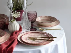 CreaTable Tafelservice Mexico rot Steingut 18 tlg.