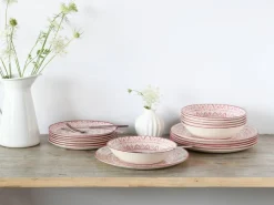 CreaTable Tafelservice Mexico rot Steingut 18 tlg.